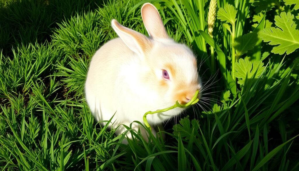 rabbit eating celery